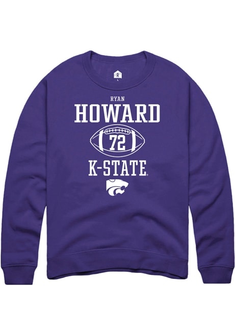 Ryan Howard Rally Mens Purple K-State Wildcats NIL Sport Icon Crew Sweatshirt