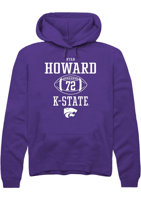 Ryan Howard Rally Mens Purple K-State Wildcats NIL Sport Icon Hooded Sweatshirt