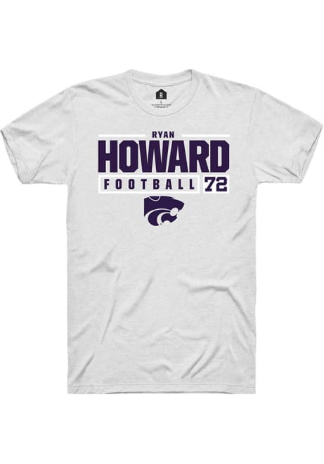 Ryan Howard White K-State Wildcats NIL Stacked Box Short Sleeve T Shirt