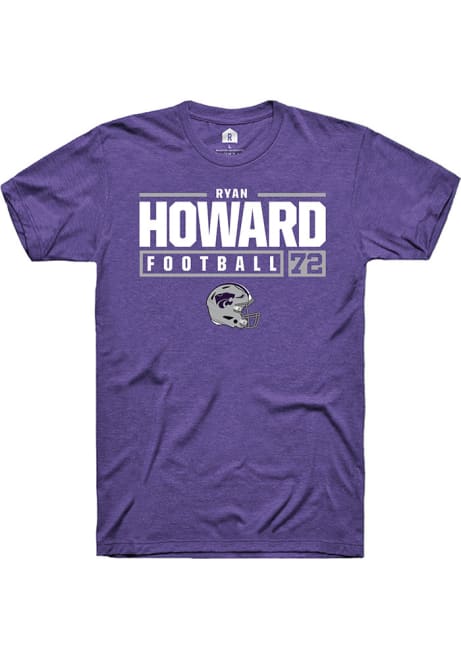 Ryan Howard Purple K-State Wildcats NIL Stacked Box Short Sleeve T Shirt