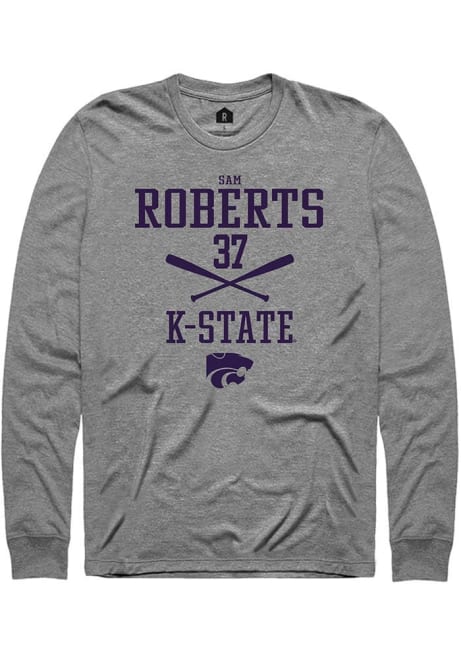 Sam Roberts Rally Mens Graphite K-State Wildcats NIL Sport Icon Tee