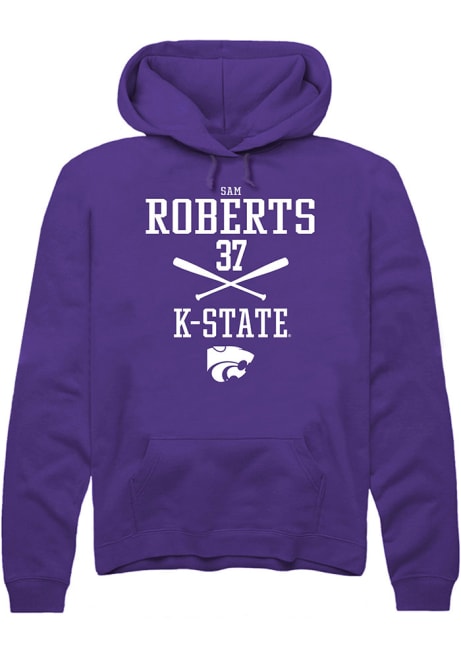 Sam Roberts Rally Mens Purple K-State Wildcats NIL Sport Icon Hooded Sweatshirt