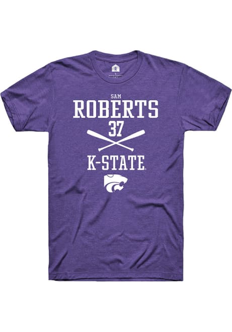 Sam Roberts Purple K-State Wildcats NIL Sport Icon Short Sleeve T Shirt