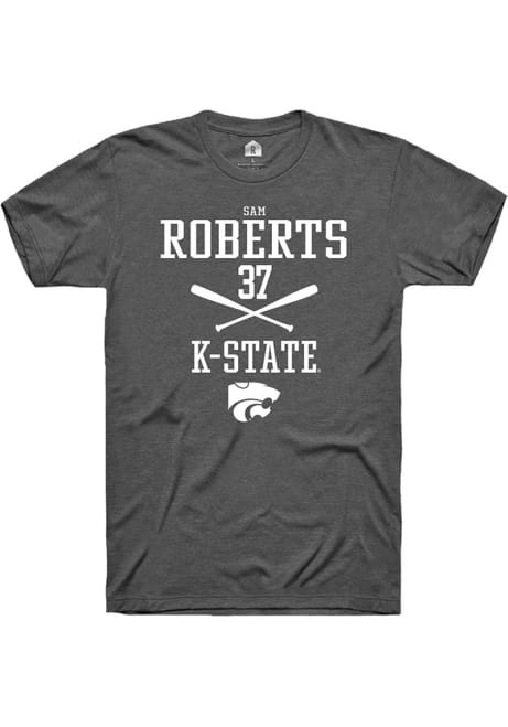Sam Roberts Grey K-State Wildcats NIL Sport Icon Short Sleeve T Shirt