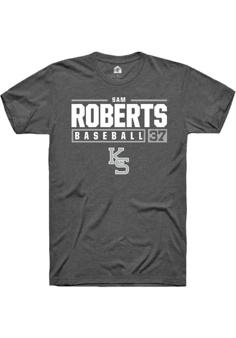 Sam Roberts Dark Grey K-State Wildcats NIL Stacked Box Short Sleeve T Shirt