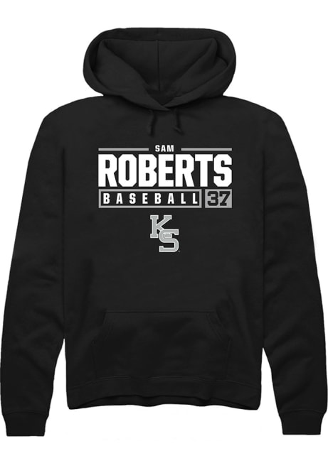 Sam Roberts Rally Mens Black K-State Wildcats NIL Stacked Box Hooded Sweatshirt