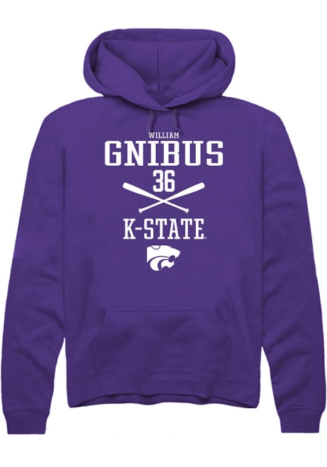 William Gnibus Rally Mens Purple K-State Wildcats NIL Sport Icon Hooded Sweatshirt