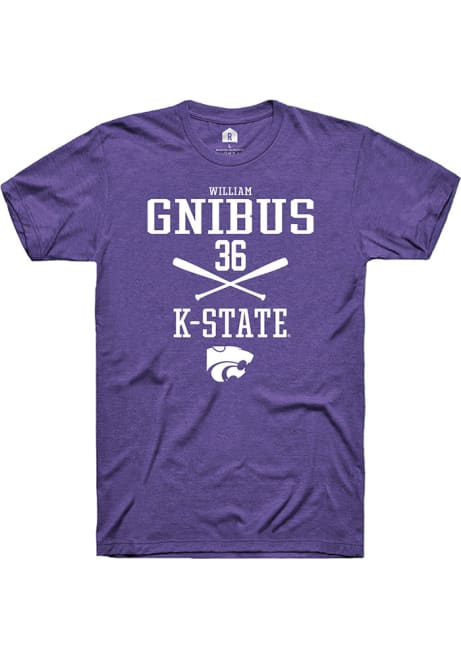 William Gnibus Purple K-State Wildcats NIL Sport Icon Short Sleeve T Shirt