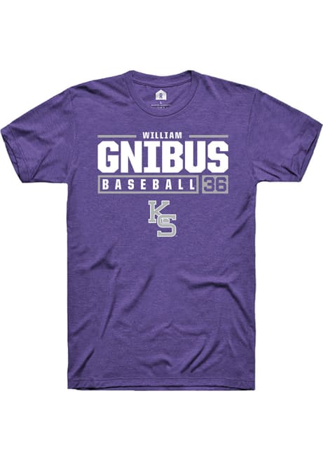 William Gnibus Purple K-State Wildcats NIL Stacked Box Short Sleeve T Shirt