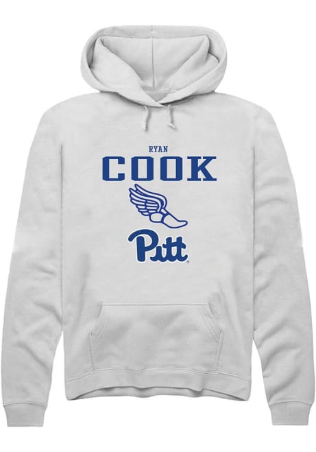 Ryan Cook Rally Mens White Pitt Panthers NIL Sport Icon Hooded Sweatshirt