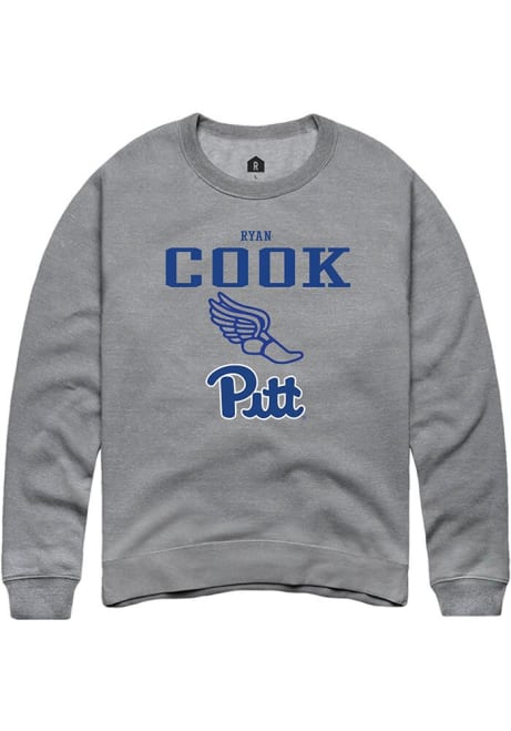 Ryan Cook Rally Mens Graphite Pitt Panthers NIL Sport Icon Crew Sweatshirt