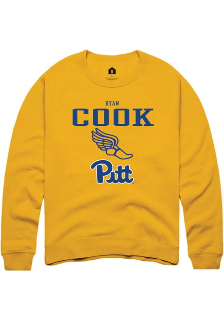 Ryan Cook Rally Mens Gold Pitt Panthers NIL Sport Icon Crew Sweatshirt