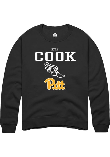 Ryan Cook Rally Mens Black Pitt Panthers NIL Sport Icon Crew Sweatshirt