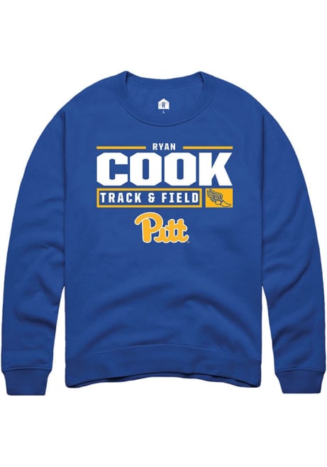 Ryan Cook Rally Mens Blue Pitt Panthers NIL Stacked Box Crew Sweatshirt