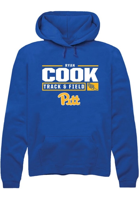 Ryan Cook Rally Mens Blue Pitt Panthers NIL Stacked Box Hooded Sweatshirt