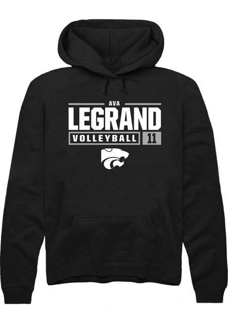 Ava LeGrand Rally Mens Black K-State Wildcats NIL Stacked Box Hooded Sweatshirt