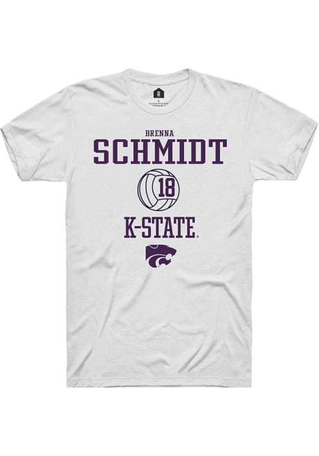 Brenna Schmidt White K-State Wildcats NIL Sport Icon Short Sleeve T Shirt