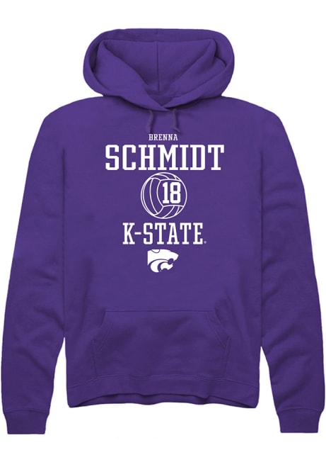 Brenna Schmidt Rally Mens Purple K-State Wildcats NIL Sport Icon Hooded Sweatshirt