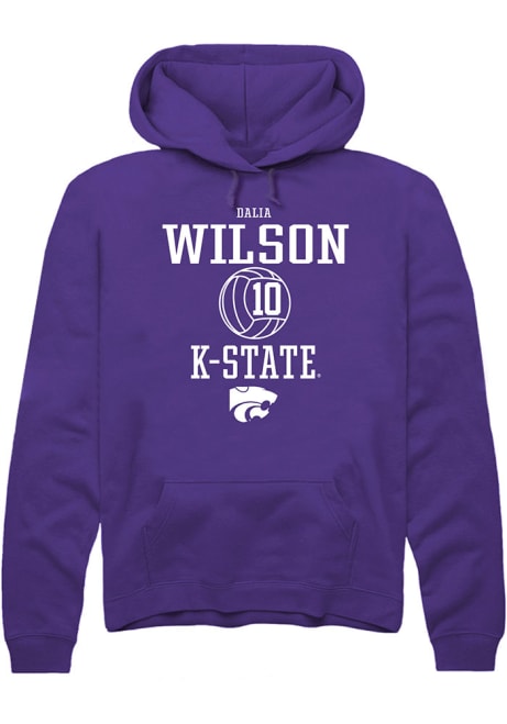 Dalia Wilson Rally Mens Purple K-State Wildcats NIL Sport Icon Hooded Sweatshirt