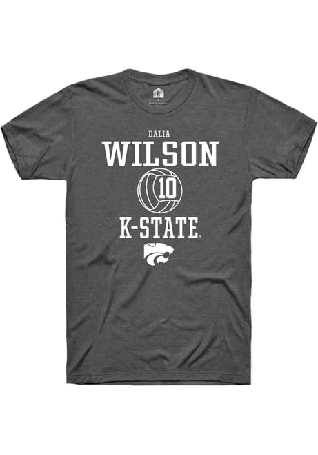 Dalia Wilson Dark Grey K-State Wildcats NIL Sport Icon Short Sleeve T Shirt
