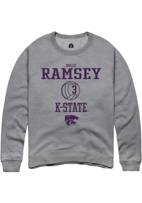 Molly Ramsey Rally Mens Graphite K-State Wildcats NIL Sport Icon Crew Sweatshirt