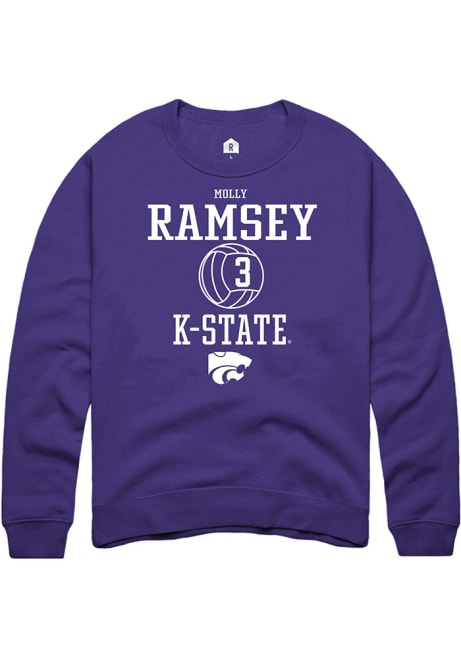 Molly Ramsey Rally Mens Purple K-State Wildcats NIL Sport Icon Crew Sweatshirt