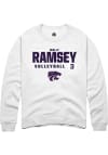 Main image for Molly Ramsey Rally Mens White K-State Wildcats NIL Stacked Box Crew Sweatshirt