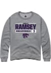 Main image for Molly Ramsey Rally Mens Graphite K-State Wildcats NIL Stacked Box Crew Sweatshirt