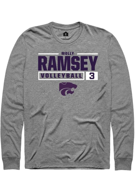 Molly Ramsey Rally Mens Graphite K-State Wildcats NIL Stacked Box Tee