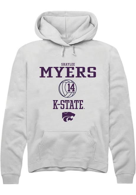 Shaylee Myers Rally Mens White K-State Wildcats NIL Sport Icon Hooded Sweatshirt
