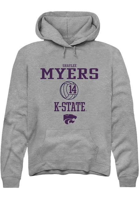 Shaylee Myers Rally Mens Graphite K-State Wildcats NIL Sport Icon Hooded Sweatshirt