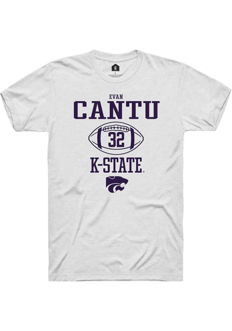 Evan Cantu White K-State Wildcats NIL Sport Icon Short Sleeve T Shirt