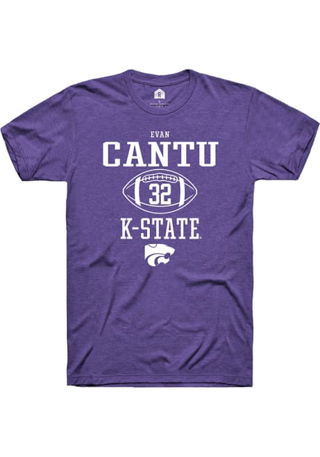 Evan Cantu Purple K-State Wildcats NIL Sport Icon Short Sleeve T Shirt