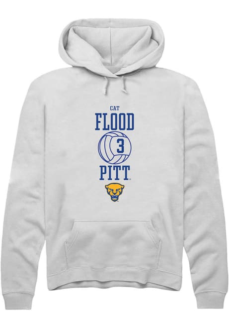 Cat Flood Rally Mens White Pitt Panthers NIL Sport Icon Hooded Sweatshirt