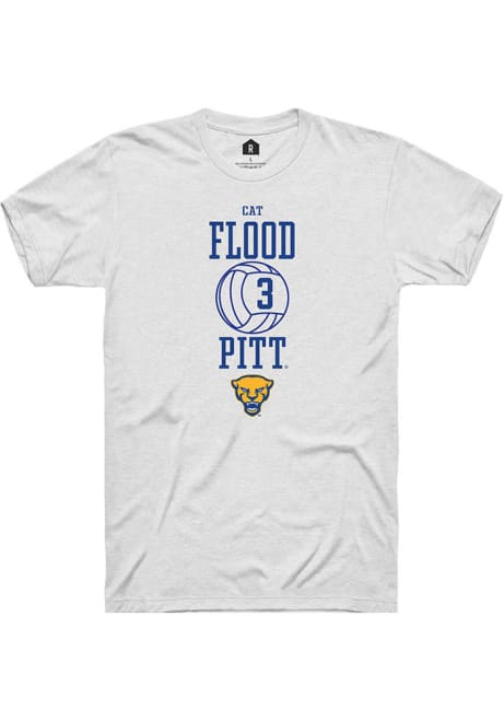 Cat Flood White Pitt Panthers NIL Sport Icon Short Sleeve T Shirt