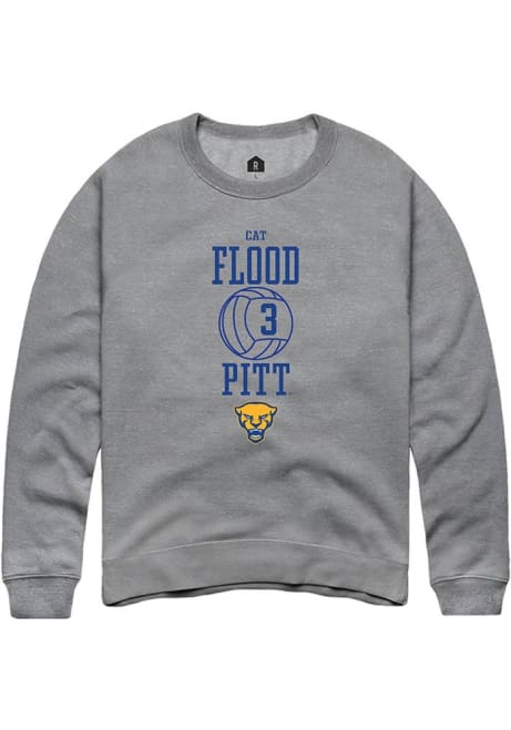 Cat Flood Rally Mens Graphite Pitt Panthers NIL Sport Icon Crew Sweatshirt