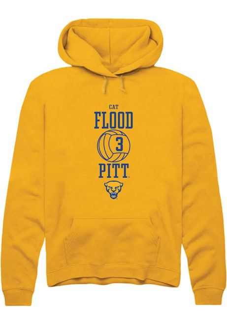 Cat Flood Rally Mens Gold Pitt Panthers NIL Sport Icon Hooded Sweatshirt