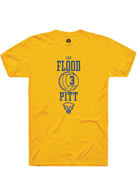 Cat Flood Gold Pitt Panthers NIL Sport Icon Short Sleeve T Shirt