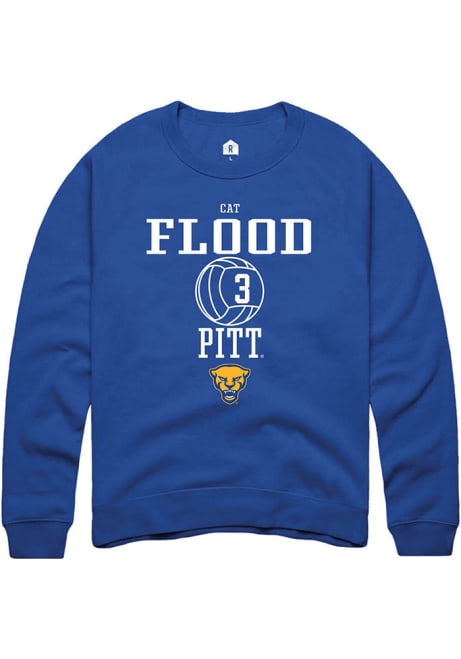 Cat Flood Rally Mens Blue Pitt Panthers NIL Sport Icon Crew Sweatshirt