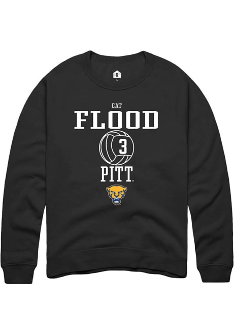 Cat Flood Rally Mens Black Pitt Panthers NIL Sport Icon Crew Sweatshirt