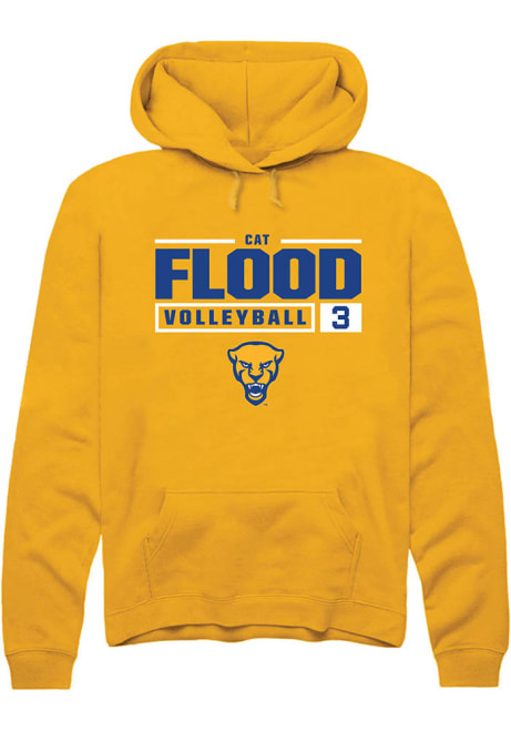 Cat Flood Rally Mens Gold Pitt Panthers NIL Stacked Box Hooded Sweatshirt