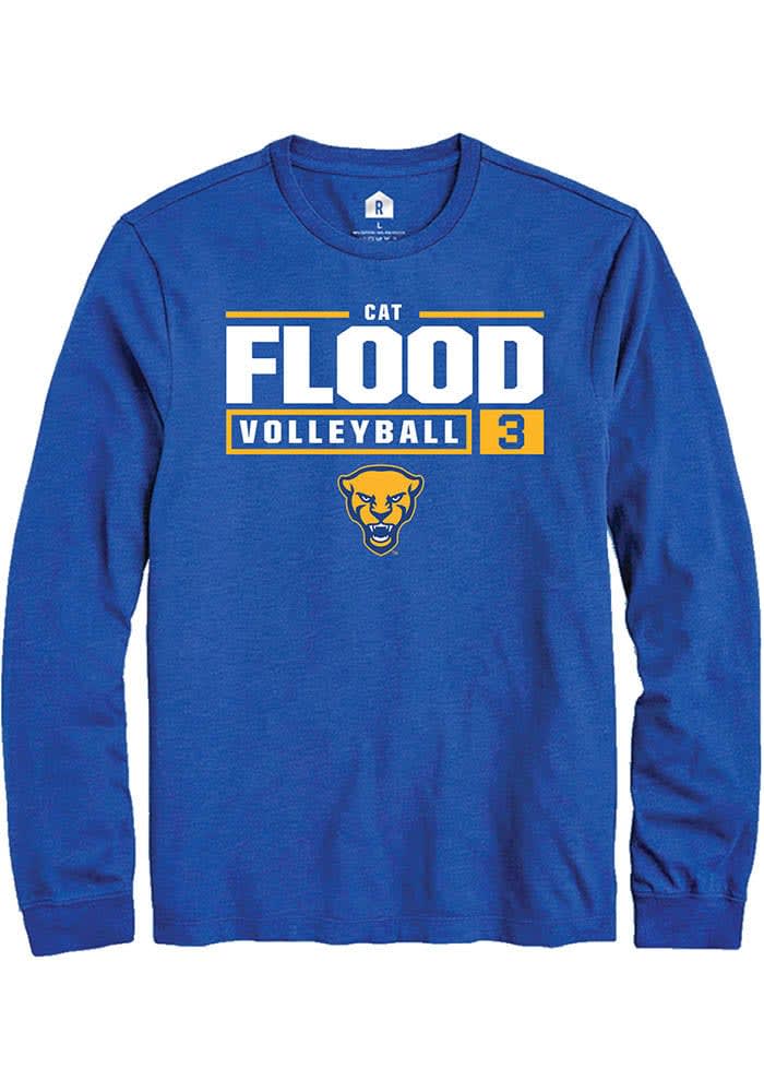 Cat Flood Pitt Panthers Blue Rally NIL Stacked Box Long Sleeve T Shirt Blue 50 Cotton 50 POLYESTER Size M