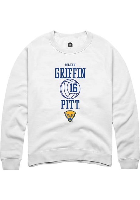 Dillyn Griffin Rally Mens White Pitt Panthers NIL Sport Icon Crew Sweatshirt