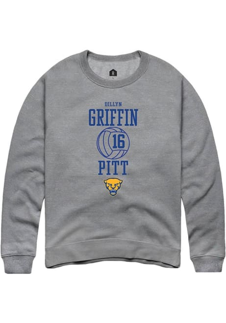 Dillyn Griffin Rally Mens Graphite Pitt Panthers NIL Sport Icon Crew Sweatshirt