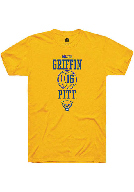 Dillyn Griffin Gold Pitt Panthers NIL Sport Icon Short Sleeve T Shirt