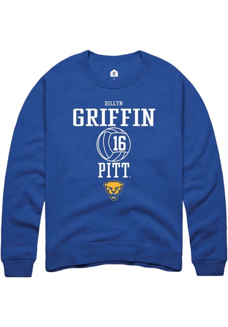 Dillyn Griffin Rally Mens Blue Pitt Panthers NIL Sport Icon Crew Sweatshirt