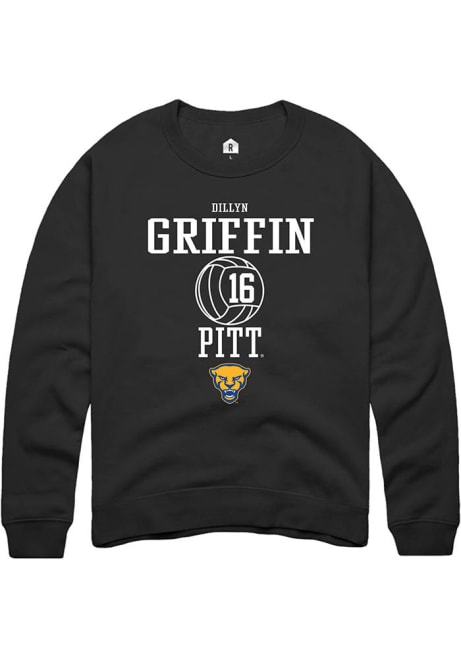 Dillyn Griffin Rally Mens Black Pitt Panthers NIL Sport Icon Crew Sweatshirt