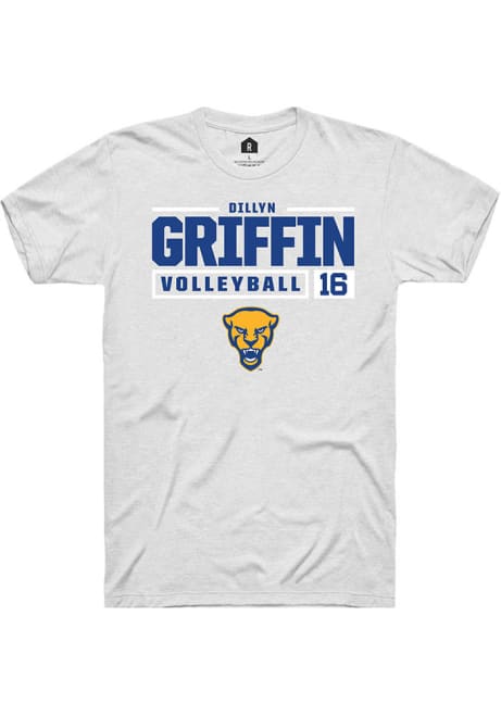 Dillyn Griffin White Pitt Panthers NIL Stacked Box Short Sleeve T Shirt