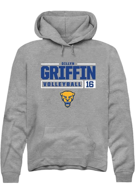 Dillyn Griffin Rally Mens Graphite Pitt Panthers NIL Stacked Box Hooded Sweatshirt