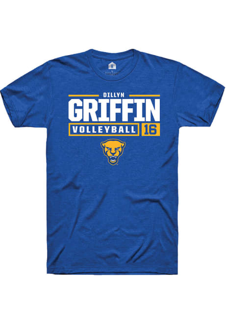 Dillyn Griffin Blue Pitt Panthers NIL Stacked Box Short Sleeve T Shirt